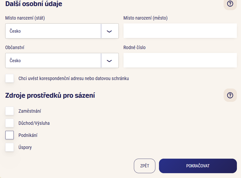 Registrace Sportka 5 2 2